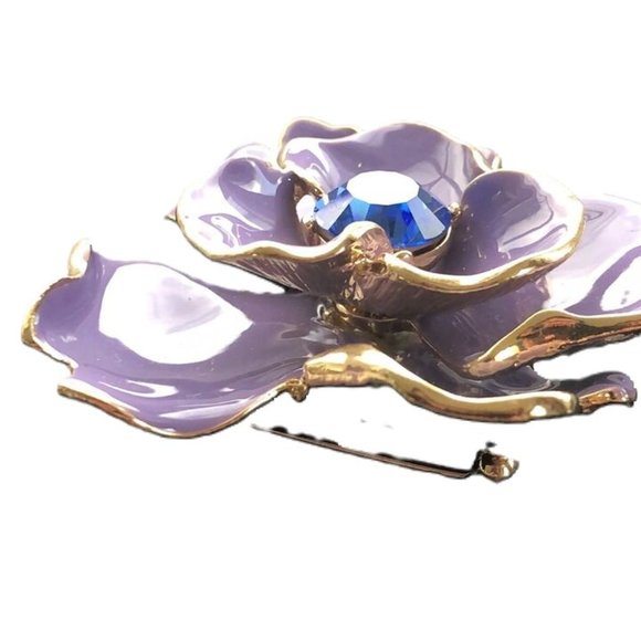 Kenneth Jay Lane KJL Vintage Vivid Charleston Rose Brooch/Pendant Signed KJL - Picture 5 of 5